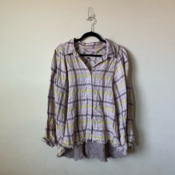 Free People Seeking Starlight Plaid Top Moondrop - Picture 2 of 7